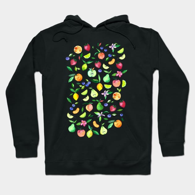 Fresh Fruit - a watercolor pattern Hoodie by micklyn